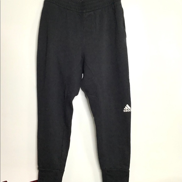 ADIDAS MENS BLACK JOGGING PANTS #33 - Picture 1 of 6